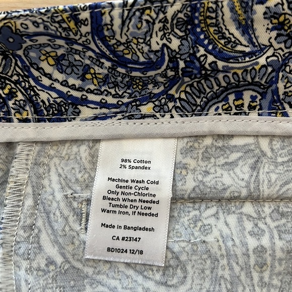 Talbots Mid-Rise Paisley Print Cotton Dress Pant Trouser, 8 - Picture 9 of 9
